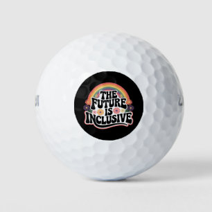 The Future is Inclusive Rainbow LGBTQ Flag Gay Golf Balls