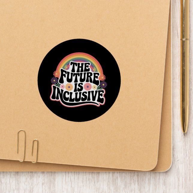 The Future is Inclusive Rainbow LGBTQ Flag Gay  Patch (On Folder)