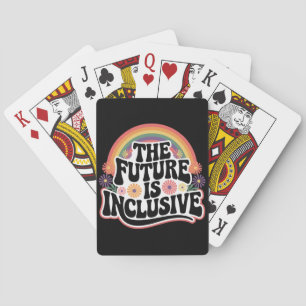 The Future is Inclusive Rainbow LGBTQ Flag Gay Poker Cards