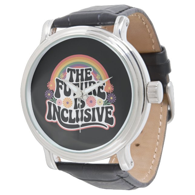 The Future is Inclusive Rainbow LGBTQ Flag Gay  Watch (Angled)