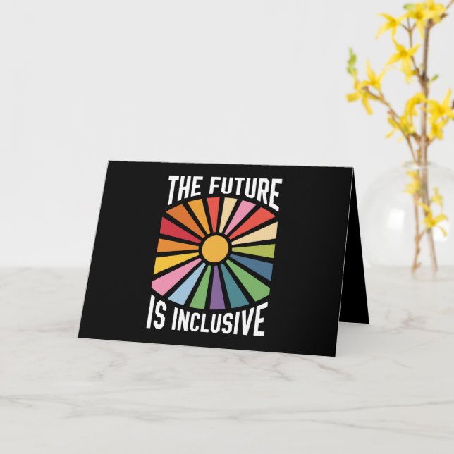 The Future is Inclusive Rainbow Pride Trans Rights Card (Yellow Flower)