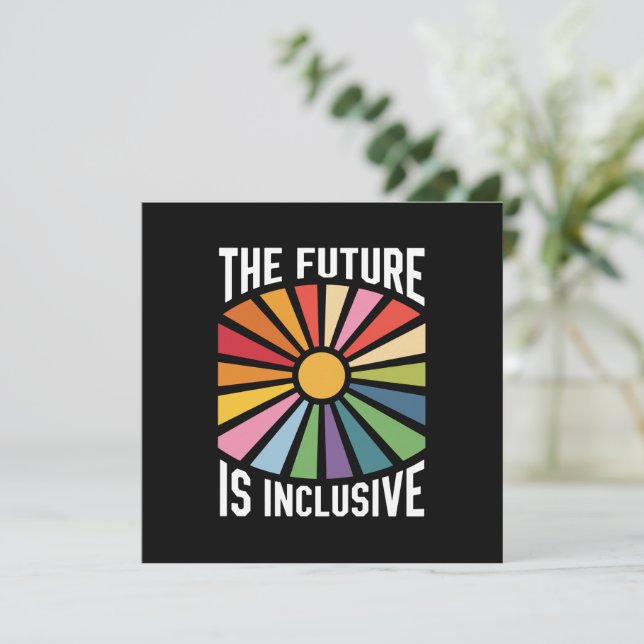 The Future is Inclusive Rainbow Pride Trans Rights Invitation (Standing Front)