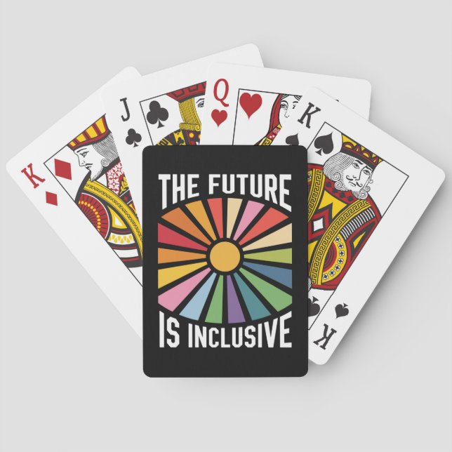 The Future is Inclusive Rainbow Pride Trans Rights Poker Cards (Back)