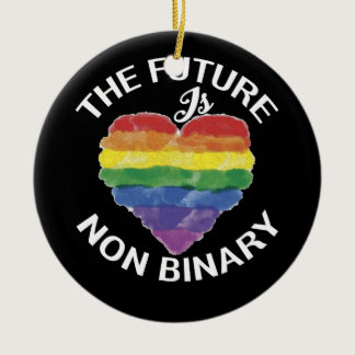 The Future Is Non Binary Gender Identity Pride Ceramic Ornament