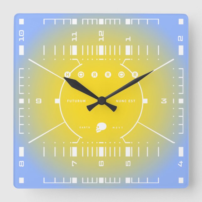 The Future Is Now Square Wall Clock (Front)