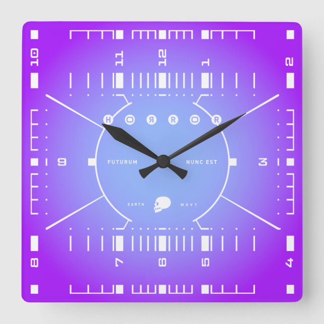 The Future Is Now Square Wall Clock (Front)