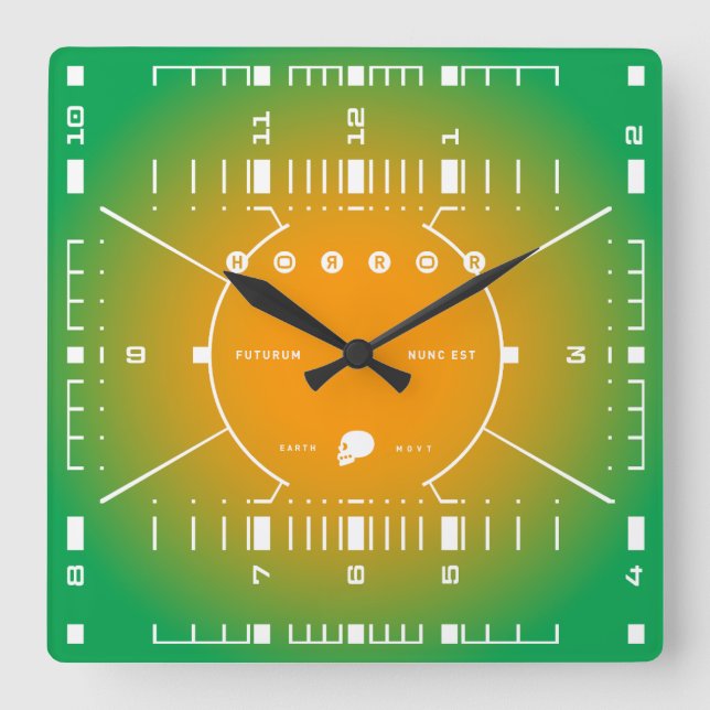 The Future Is Now Square Wall Clock (Front)