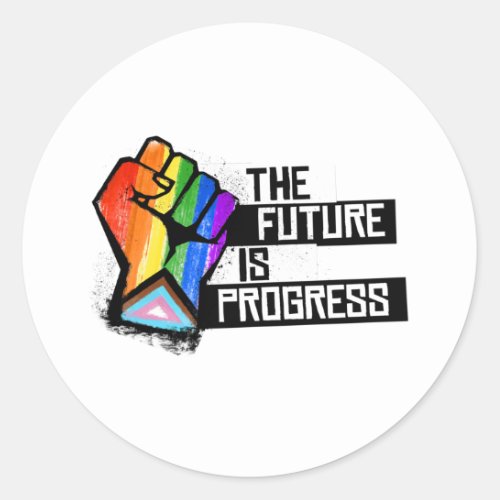 The Future is Progress Classic Round Sticker