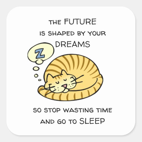The Future Is Shaped By Your Dreams Funny Saying Square Sticker