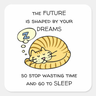 The Future Is Shaped By Your Dreams Funny Saying Square Sticker