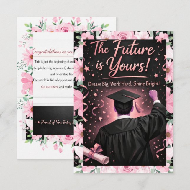 The Future is Yours – Graduation Encouragement Car Enclosure Card (Front/Back)