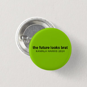 The future looks brat kamala harris 2024 green button