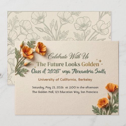 The Future Looks Golden Flat Save The Date Card