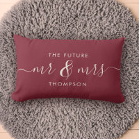 The Future Mr and Mrs Elegant Script Burgundy Red