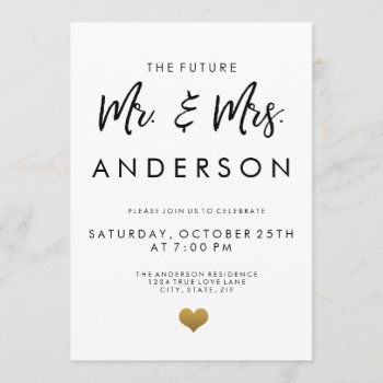 The Future Mr. And Mrs. Engagement Party Invitation by SunflowerDesigns at Zazzle
