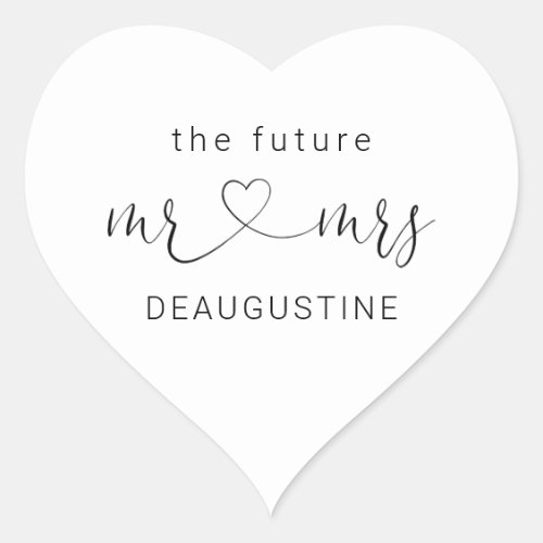 The Future Mr and Mrs Heart Wedding Sticker