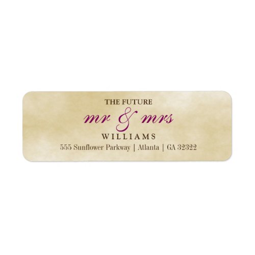 The Future Mr and Mrs Return Address Label