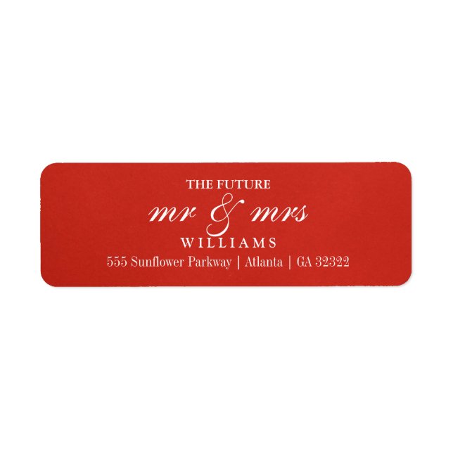 The Future Mr and Mrs Return Address Label (Front)