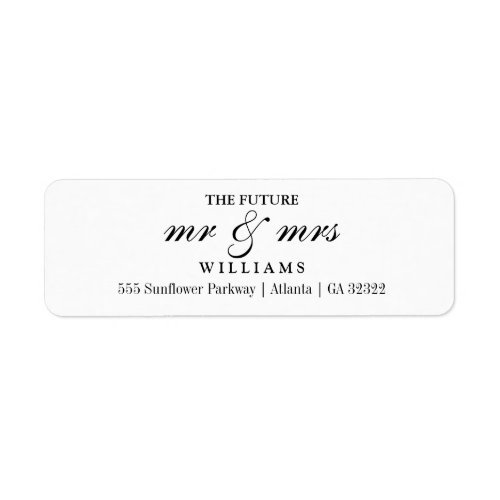 The Future Mr and Mrs Return Address Label