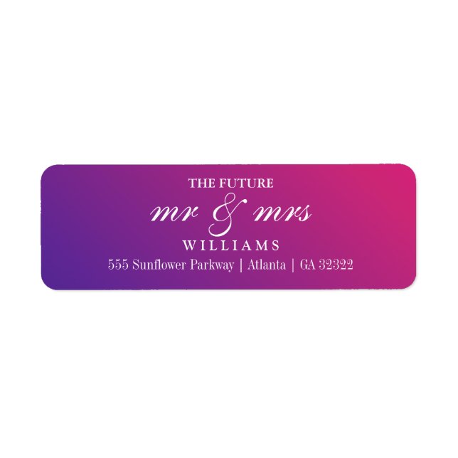 The Future Mr and Mrs Return Address Label (Front)