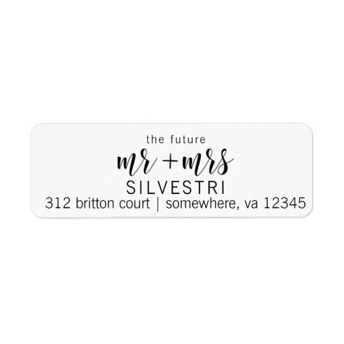 The Future Mr and Mrs Return Address Labels