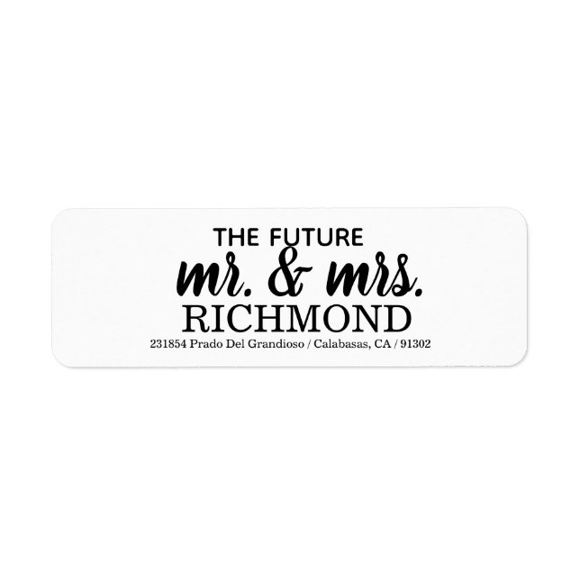 The Future Mr and Mrs Return Address Labels Small (Front)