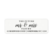 The Future Mr and Mrs Return Address Labels Small