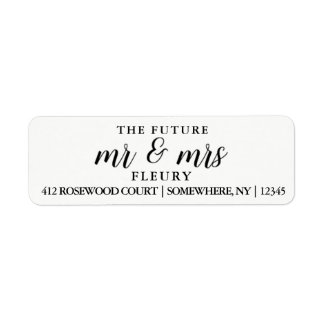 The Future Mr and Mrs Return Address Labels Small