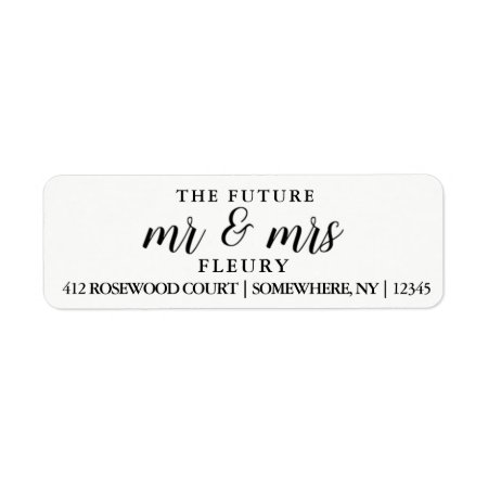 The Future Mr And Mrs Return Address Labels Small