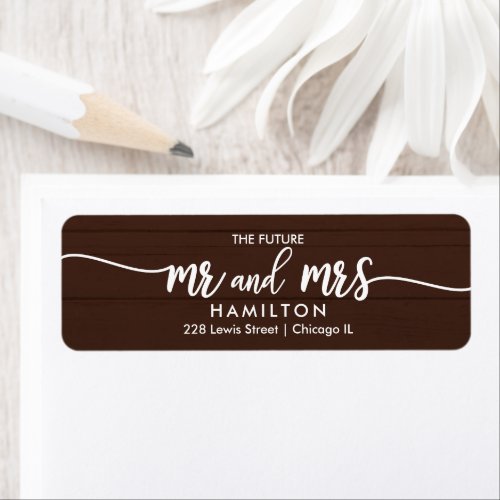 The Future Mr and Mrs Save The Date Return Address Label