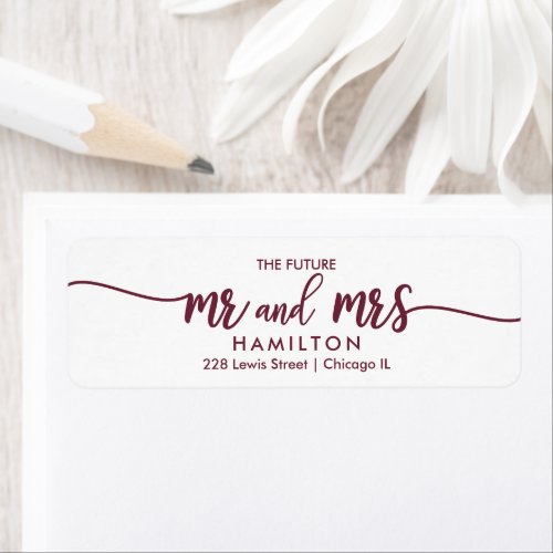 The Future Mr and Mrs Save The Date Return Address Label