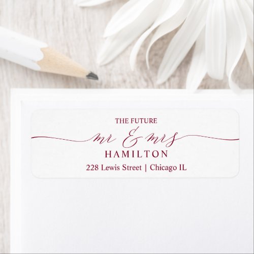 The Future Mr and Mrs Save The Date Return Address Label