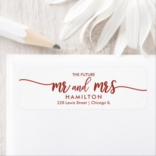 The Future Mr and Mrs Save The Date Return Address Label