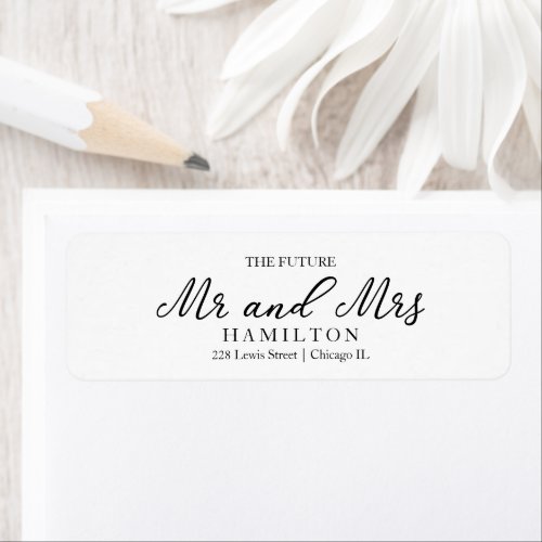 The Future Mr and Mrs Wedding Return Address Label