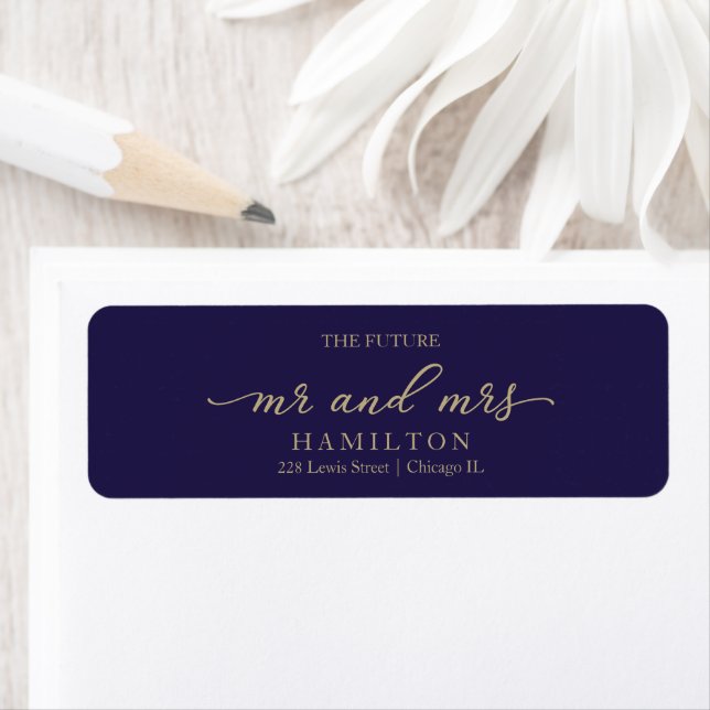 The Future Mr and Mrs Wedding Return Address Label (Insitu)