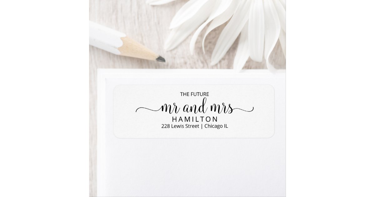The Future Mr and Mrs Wedding Return Address Label | Zazzle