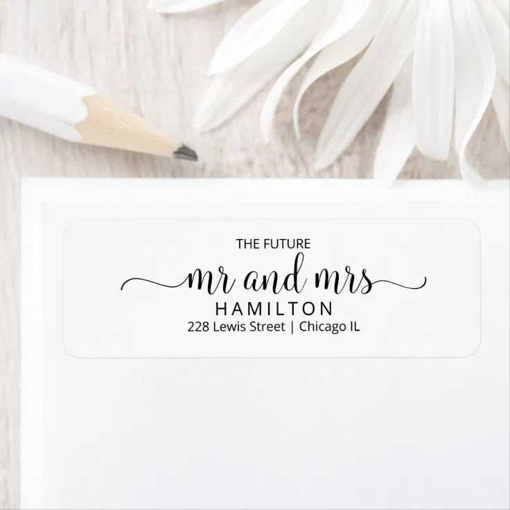 The Future Mr and Mrs Wedding Return Address Label | Zazzle