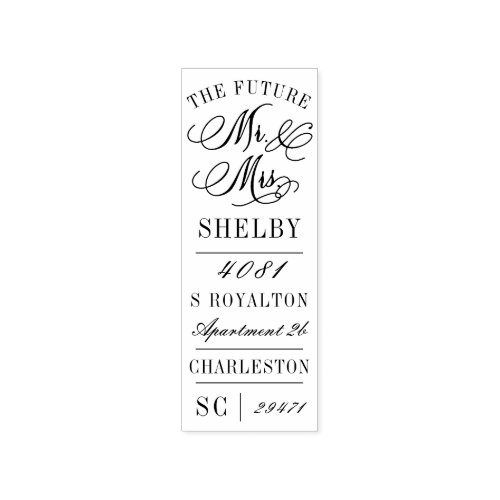 The Future Mr and Mrs Wedding Return Address Rubber Stamp