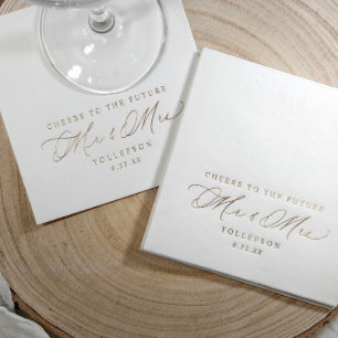 The Future Mr & Mrs Custom Engagement Party Foil Napkins