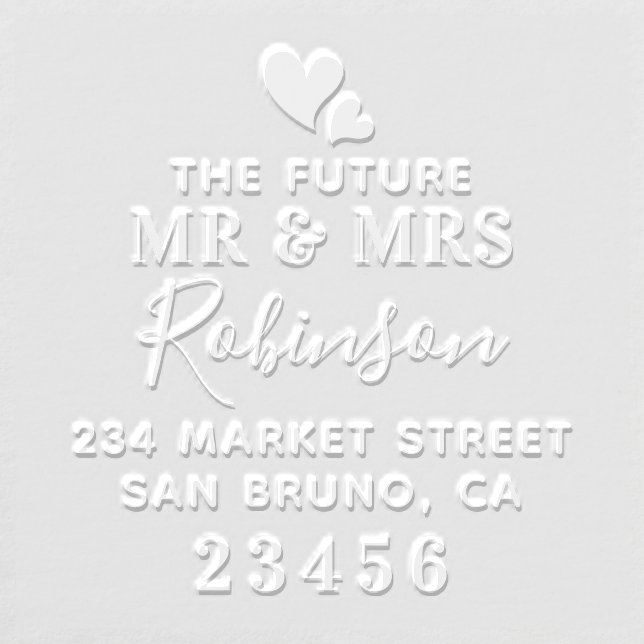 The Future Mr & Mrs Custom Wedding Return Address Embosser (Design)