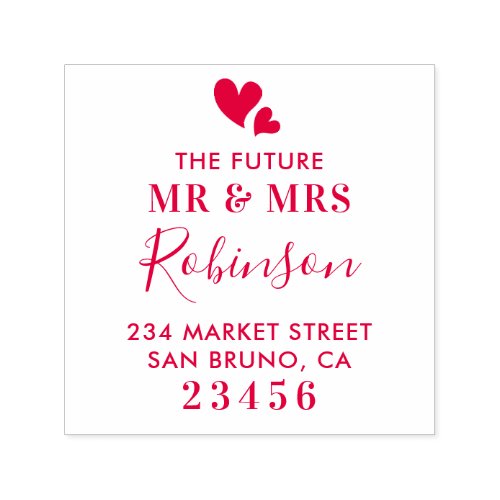 The Future Mr  Mrs Custom Wedding Return Address Self_inking Stamp
