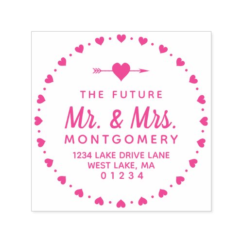The Future Mr  Mrs Heart Ring Return Address Self_inking Stamp