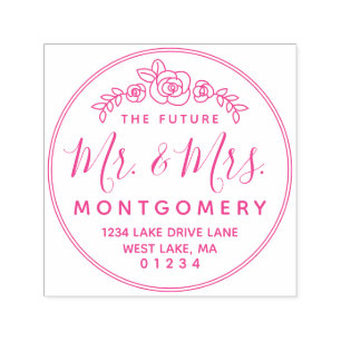 The Future Mr. & Mrs. Laurel Wreath Return Address Self-inking Stamp
