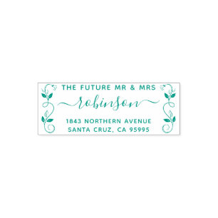 The Future Mr & Mrs Rustic Floral Return Address Self-inking Stamp