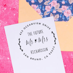 The Future Mr & Mrs   Rustic Hand Drawn Wedding Self-inking Stamp