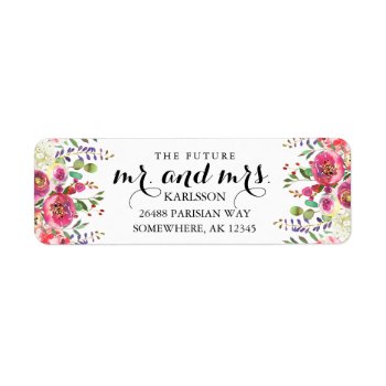 The Future Mr & Mrs Watercolor Address Labels by autumnandpine at Zazzle