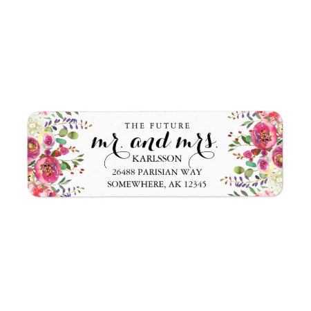 The Future Mr & Mrs Watercolor Address Labels