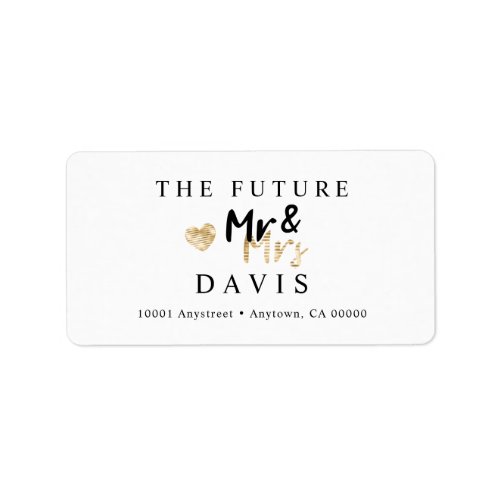 The Future Mr  Mrs Wedding Return Address Label