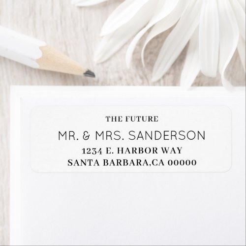 The Future Mr Mrs White  Wedding Return Address Label