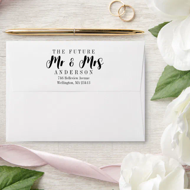 The Future Mrs and Mr 5x7 Envelopes Return Address Zazzle